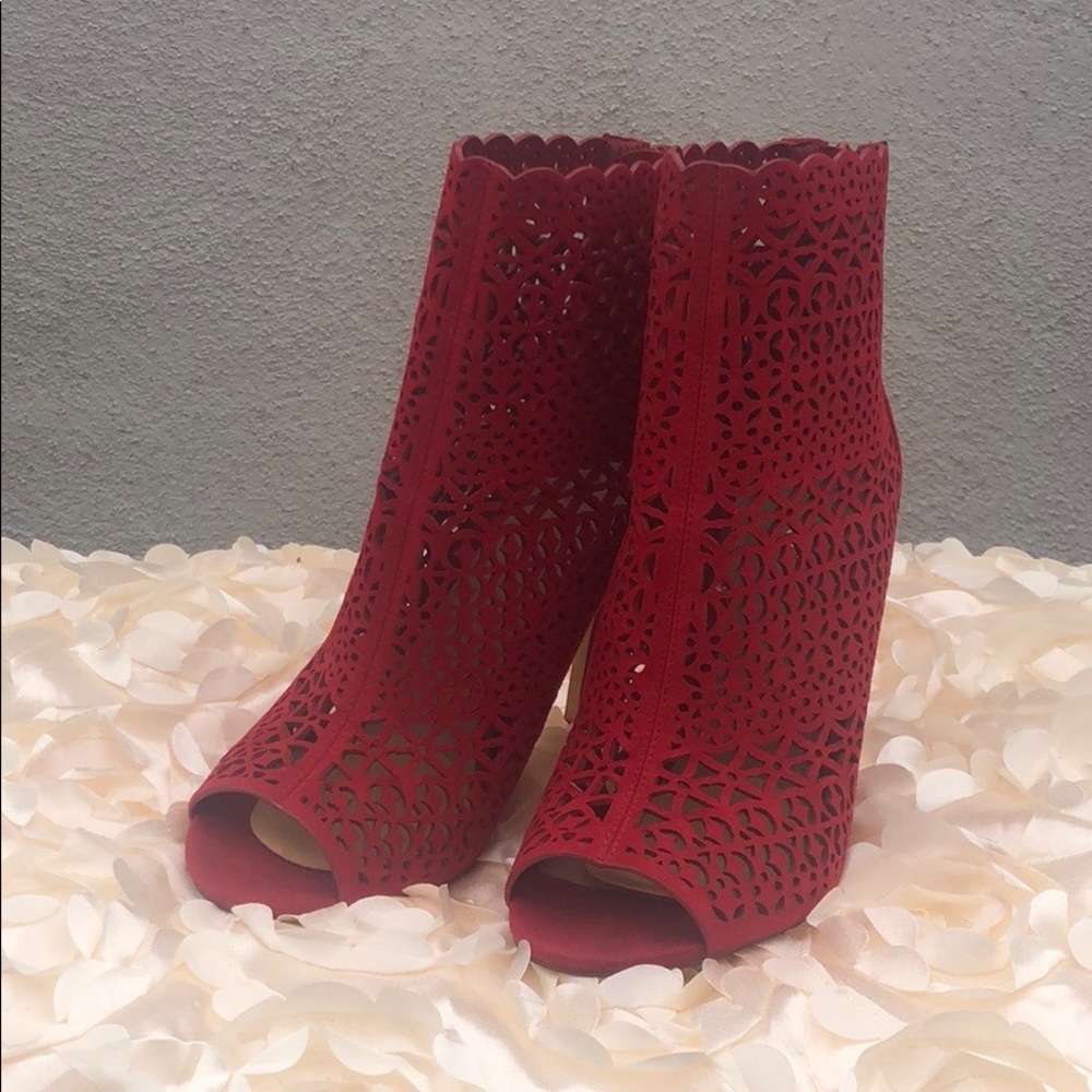Aldo peep toe ankle boots